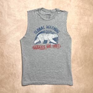 Y2K Global Warming Makes Me Hot Polar Bear Tank Top Animal Activist Sleeveless